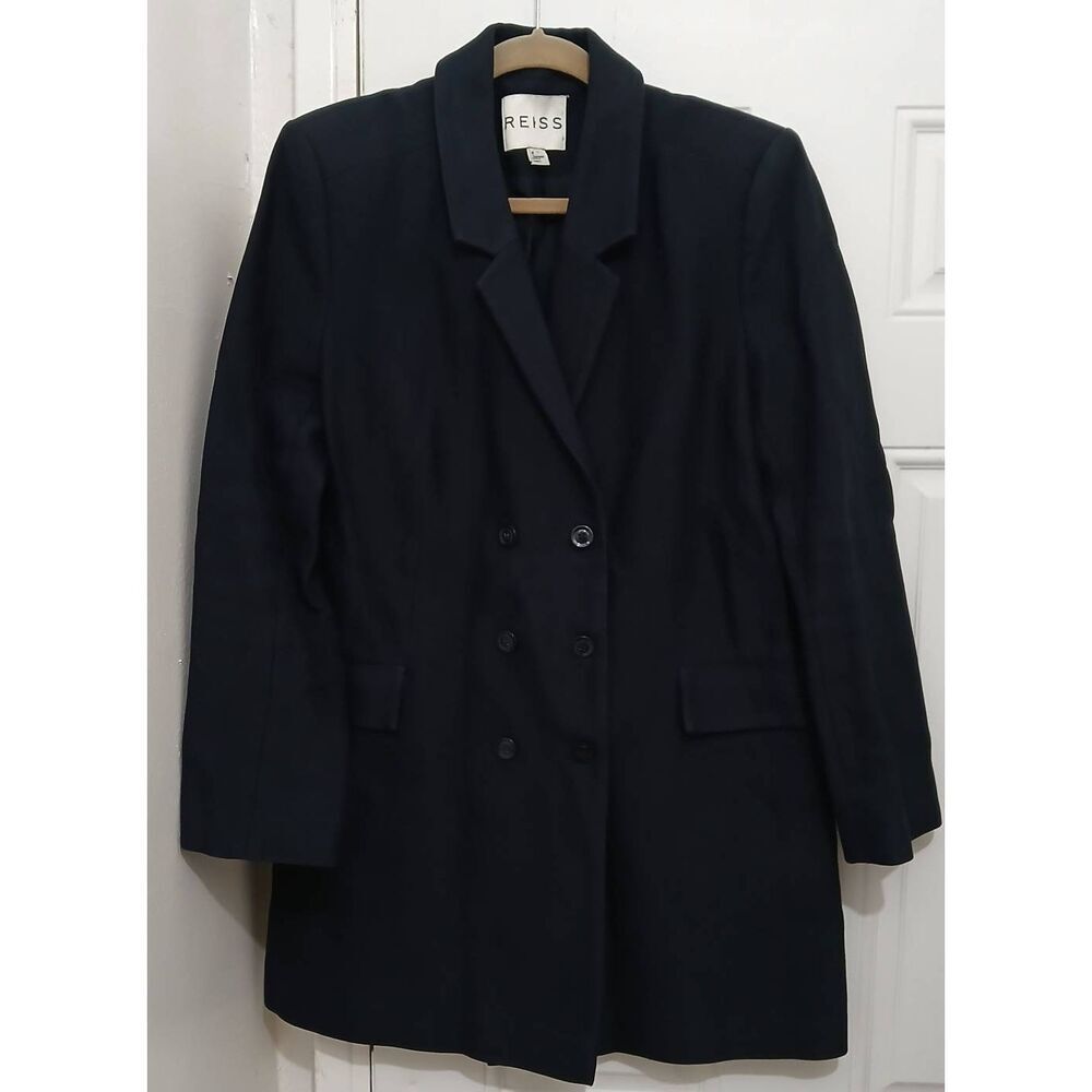 Reiss womens large mira double Breasted navy blue trench jacket - Picture 2 of 9